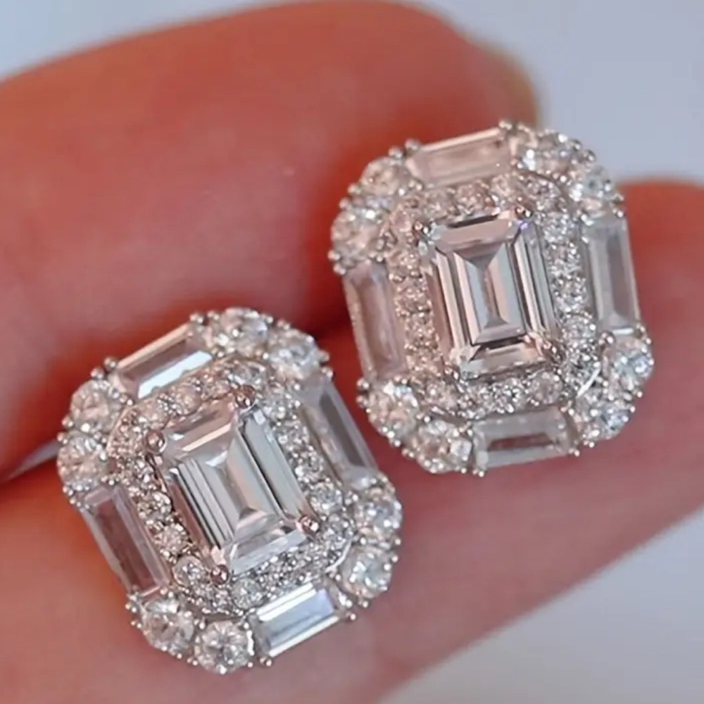 Dazzling Silver Crystal Earrings